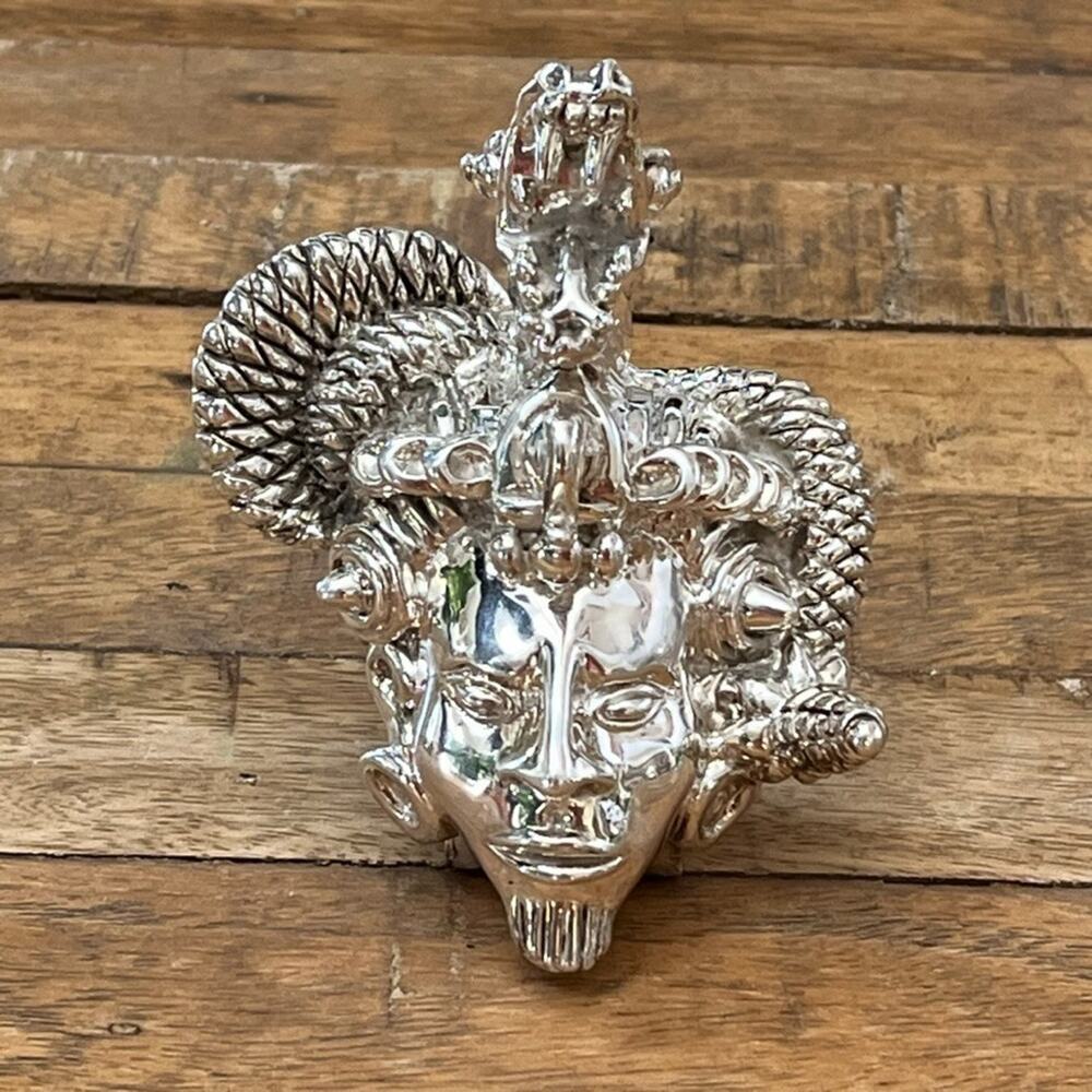 Zanfeld 999 Silver Sculpture of a Native Idol Pre Hispanic Mexican Culture